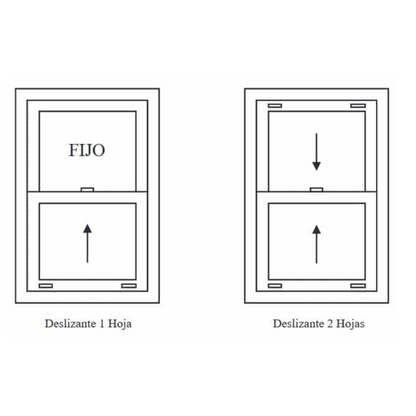 VENTANA PVC SIMPLE GUILLOTINA 4MM 50X60