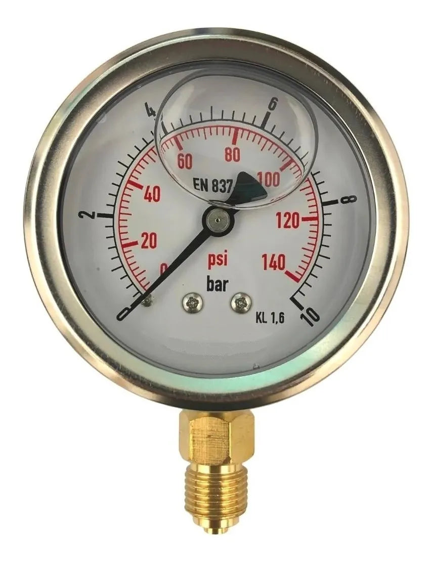 MANOMETRO INOX 0-10 BAR 1/4